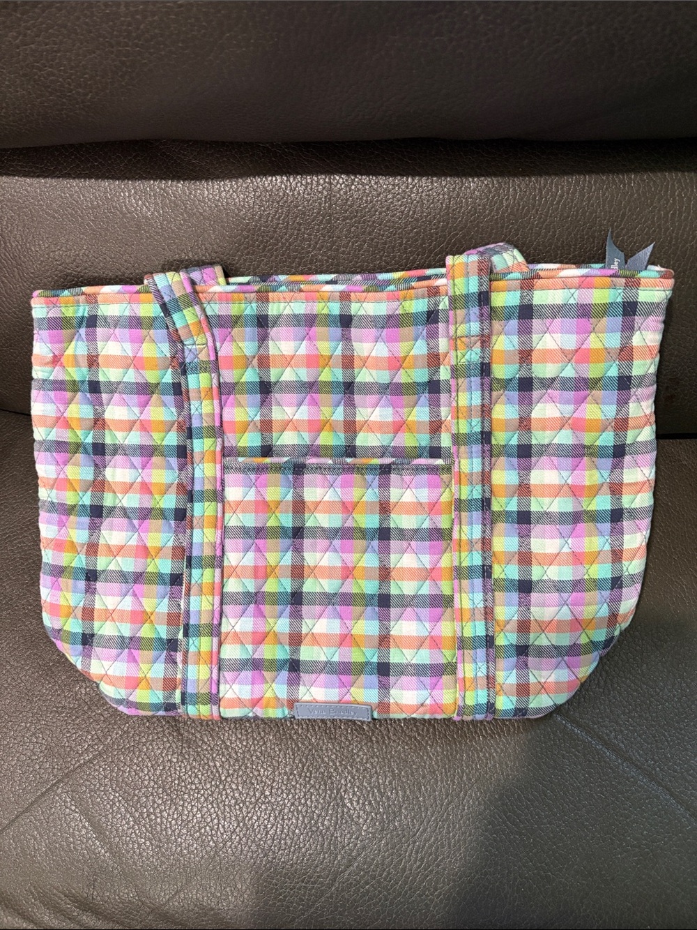 Vera Bradley small vera tote in gingham plaid